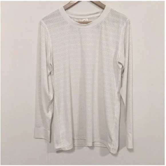Zyia Active White Perforated Chill Long Sleeve Top S - Picture 5 of 14